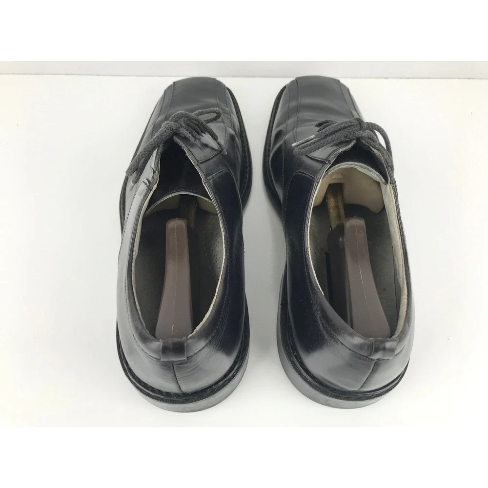 Stacy Adams Oxford Mens Black Leather Square Toe Lace Up Dress Shoes Size 11 M‎